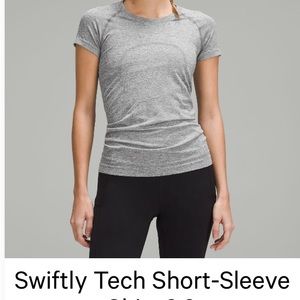 Lululemon grey swiftly tech short sleeve, size 8